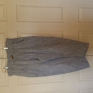 FREE PEOPLE Pants Hidden Button Front Closure w/Rope&Wooden Waist Detail. Size L